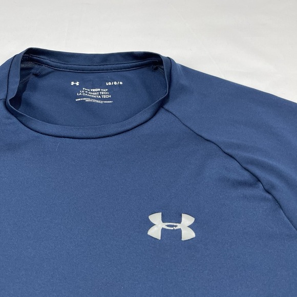 Under Armour Tech 2.0 Tee Shirt Mens  Large Navy Short Sleeve Quick Dry - Picture 5 of 13
